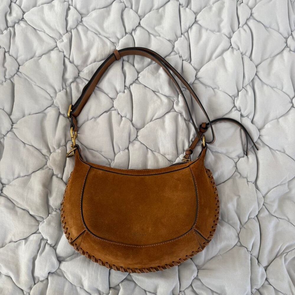 Isabel Marant Brown Suede Oskan Moon Bag - Comes with dust bag.